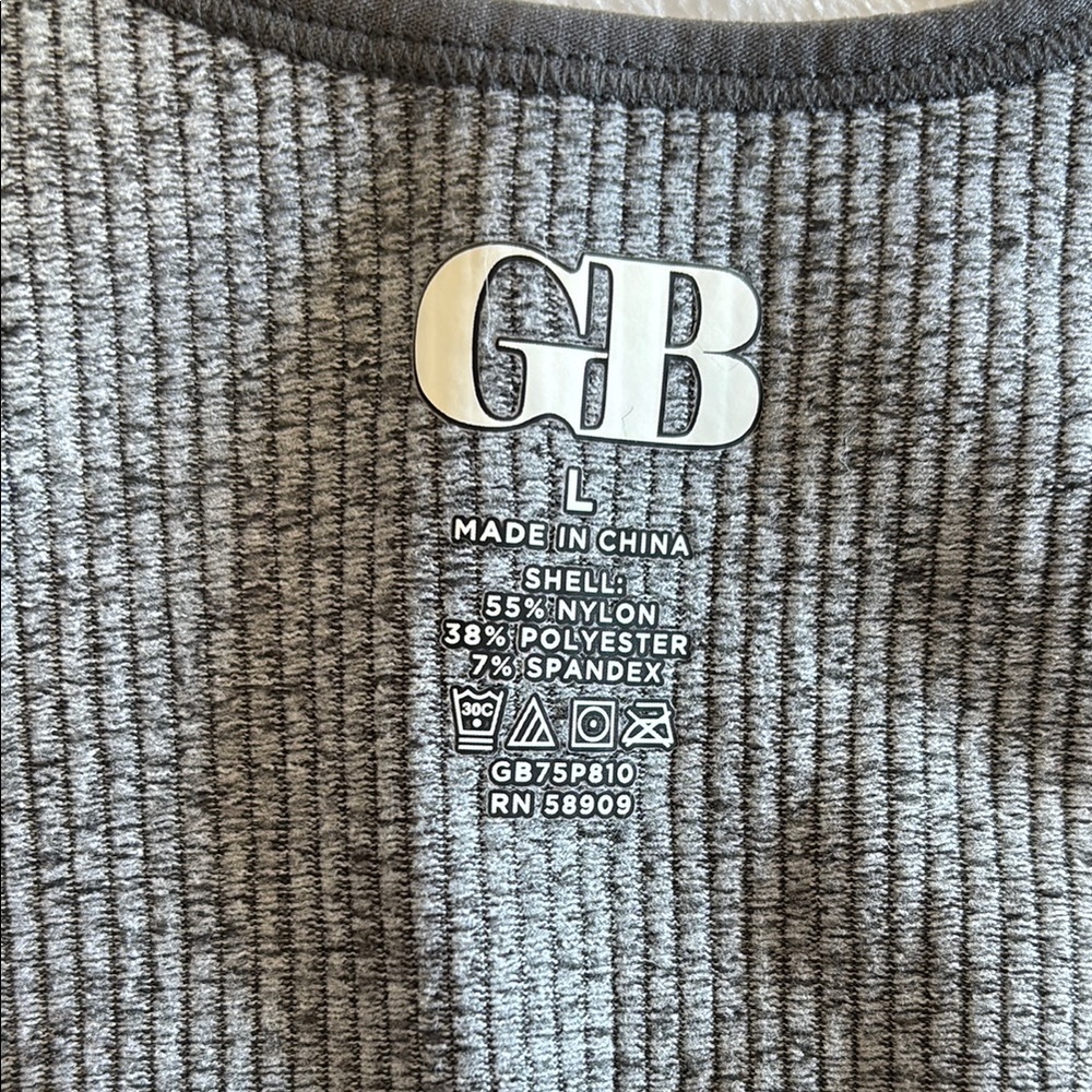 Gray Ribbed Sports Bra - Picture 3 of 5